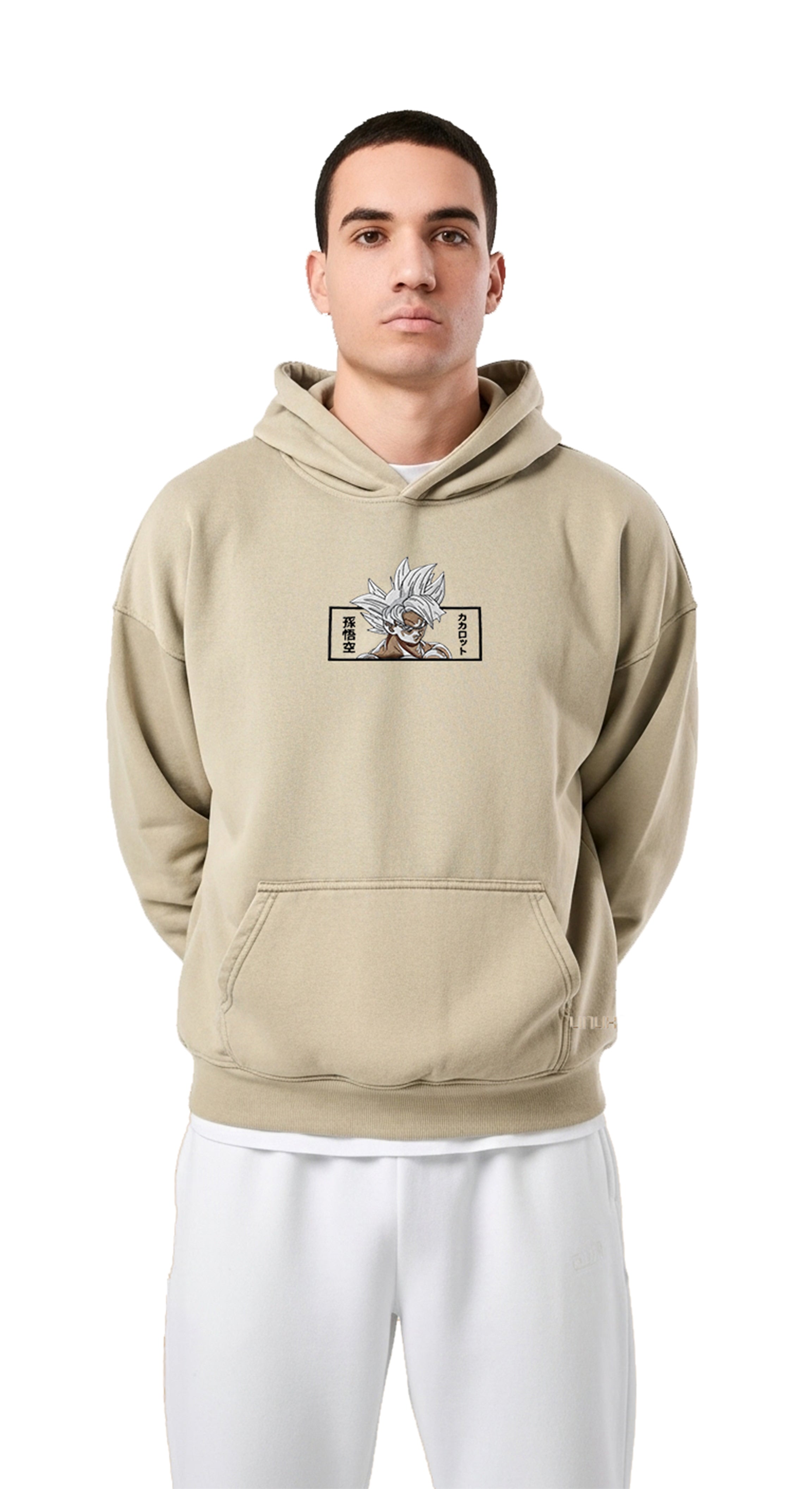 Hoodie Anime Beige