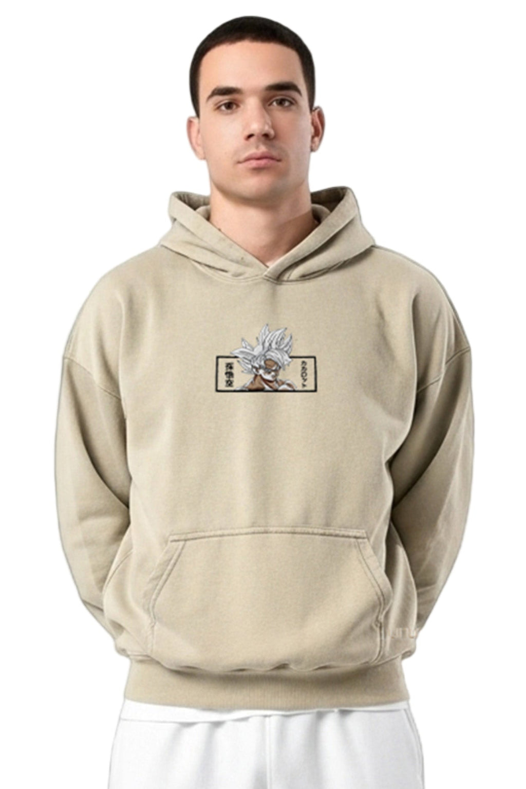 Hoodie Anime Beige