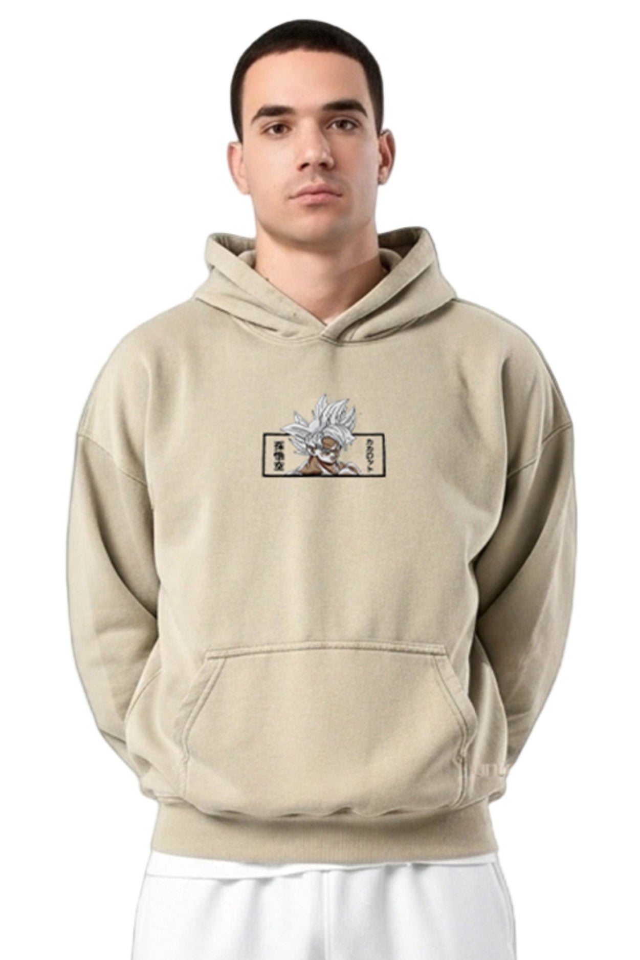 Hoodie Anime Beige
